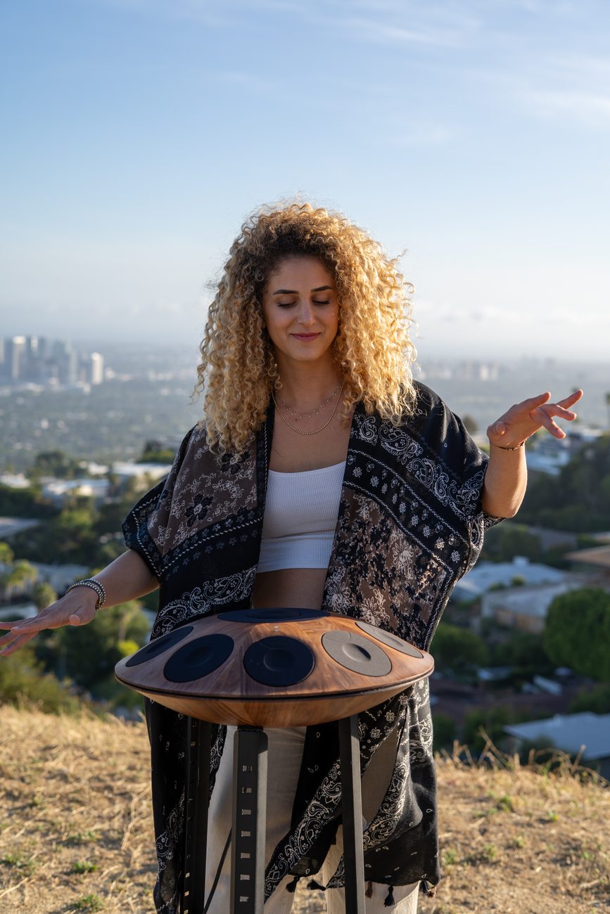 Candle-lit handpan