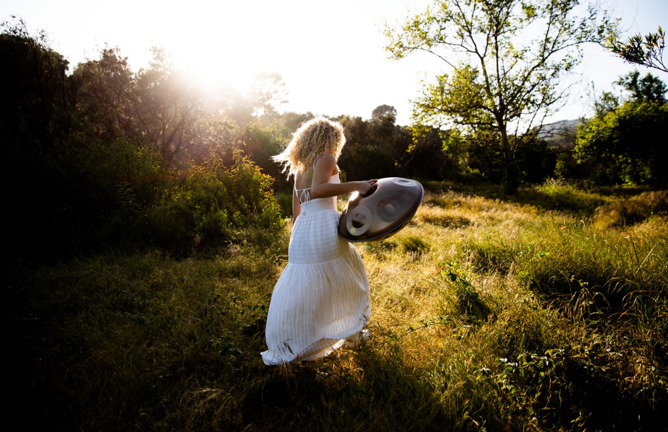 Roni in a sunlit field